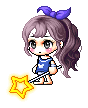 褐色摩登卷翘马尾